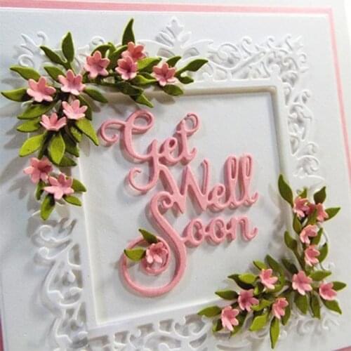 Get Well Soon Letters Metal Cutting Dies Stencils For Dies Scrapbooking Christmas Decorative Embossing Craft Die Cutting