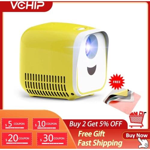 VCHIP L1 Mini Projector LED Proyector Full HD For Home Supports 1080P TV HDMI USB Portable Theater Media Player Child Kids Gift