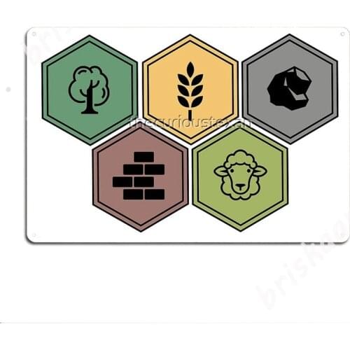 Minimalist Catan Metal Signs Wall Decor Vintage pub Kitchen Tin sign Posters