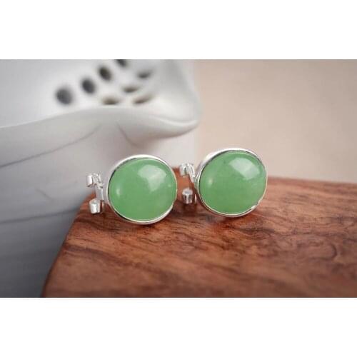 Mujer moda pendientes oorbellen earrings Fancy ladys Green GEM Gems 925 Sterling GEM Lucky Earrings