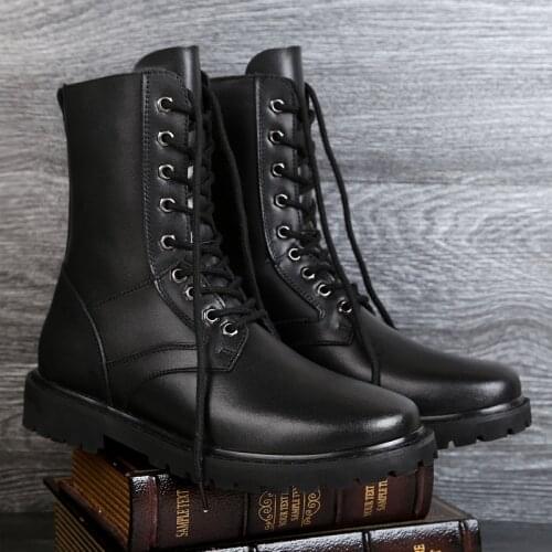 Brand Top Quality Men Boots Genuine Leather Warm Snow Boots Men Casual Shoes Fashion Basic Boots For Men Winter Boots With Fluff