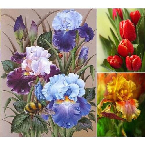 5D DIY Diamond Painting Flowers Cross Stitch Kits Full Drill Square Embroidery Mosaic Art Picture of Rhinestones Home Decoration