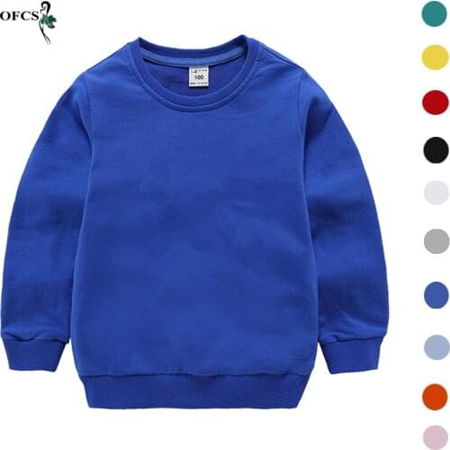 New Unisex Bottoming Shirt Spring & Autumn 2-12 Years Old Childrens Hoodie Cotton Long-sleeved Sweater Toddler T-shirt Clothes