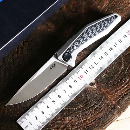 Green thorn 0470 fin quick opening folding knife D2 titanium alloy carbon fiber camping outdoor fruit knife utility knife EDC