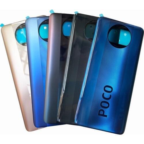 Original back cover For Xiaomi POCO X3 / X3 NFC / Mi POCO X3 Pro Back Battery Rear Housing Door Cover Back Housing With Adhesive