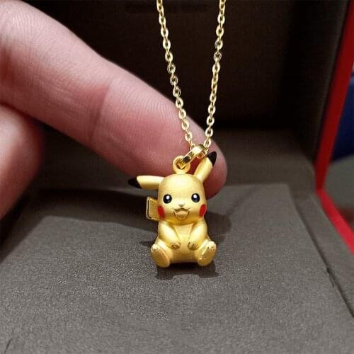 Fashion Yellow Anime Head Portrait Necklace Classic Pocket Character Cartoon Pendant Necklace Enamel Jewelry for Women Girls