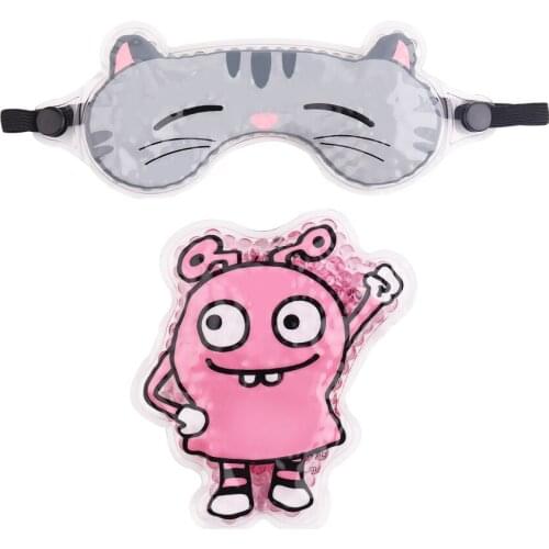 Cartoon Cold Pack Ice pack two-piece set Kids Ice Pack for Cold Compress relieve Fever Toothache Head Arms Legs Childrens gift