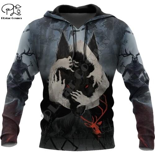 PLstar Cosmos Animal Wolf Hunting Fenrir Tattoo Tracksuit Pullover NewFashion 3DPrint Men/Women Casual Jackets Zipper Hoodies 17