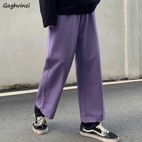 Casual Pants Women Solid Comfortable Ins All-match High Waist Straight Loose Female Cargo Trousers Harajuku Vintage New Trendy