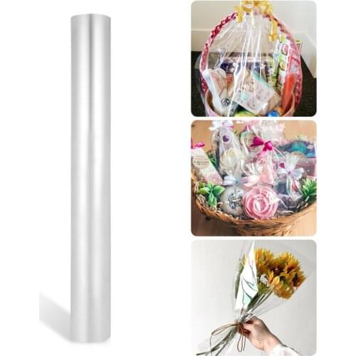 OUNONA 1 Roll Clear Cellophane Wrap Roll for Gift Flower Bouquet Baskets Wrapping Arts and Crafts Supplies Packaging