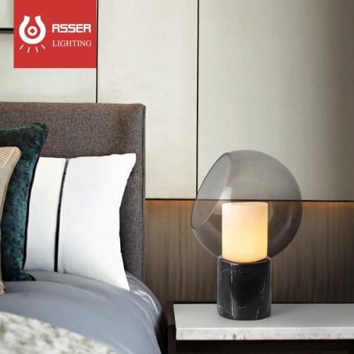 Nordic table lamp ins glass simple modern creative living room decorative marble bedroom bedside lamp