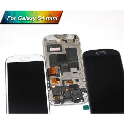 Compatible For Samsung Galaxy s4 mini i9190 i9195 i9192 LCD display touch screen digitizer Bezel Frame Assembly replacement part