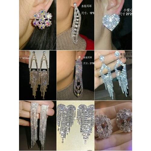 Rhinestone Chain Sparkling Fringe Dangle Earrings Women Long Tassels Bridal Crystal Drop Earring Dance Statement Jewelry