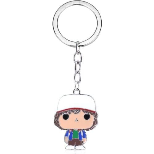 TV Series Stranger Things Dustin Henderson Cartoon Cute Enamel Alloy Key Chains Keychain Keyring Key Chain Keyfob Accessories
