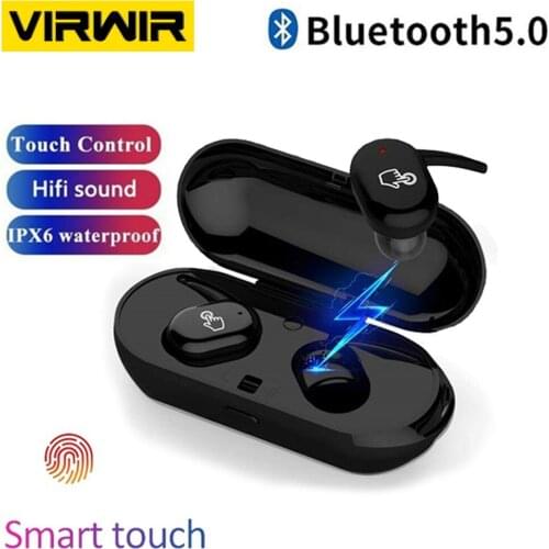 TWS 3D HIFI Wireless Earphones Bluetooth Touch Control Stereo Music Sport Waterproof Headset With Mic For Android IOS Earbuds
