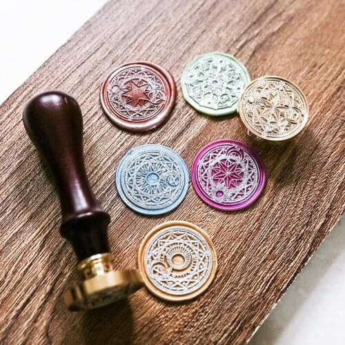 Magic Fire Lacquered Seal Wooden Handle Envelope Wax Seal Wedding Greeting Card Invitation DIY Decoration Crafts