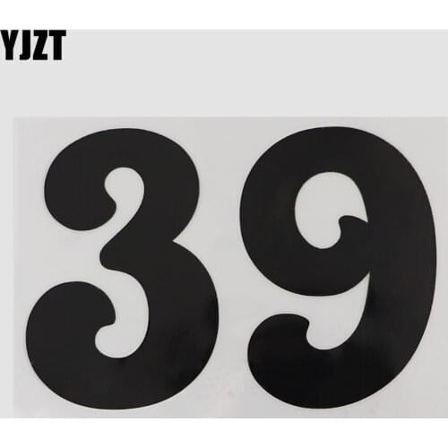 YJZT 15.4CM×10.6CM Funny Personality Speed Limit Motorcycle Decal Car Stickers 39 Numbers Vinyl 13D-0784