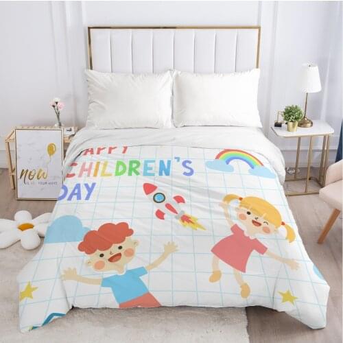 1pc Children Cartoon Duvet cover Quilt/Blanket/Comfortable Case 140x200 Single Size Cute Bedding for child kids baby Happy
