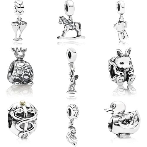 100%S925 Sterling Silver American Statue Of Liberty Classic Vintage Limited Edition New Pendant Beads Original Jewelry