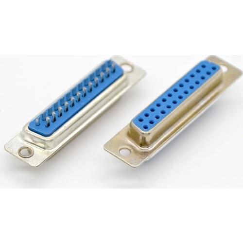 100pcs New Connector DB25 Female Welding line Seat U Shaped Foot Two Rows 25 Feet Straight Pin Wire Join Special Wholesale