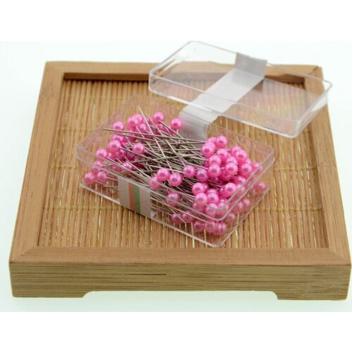 100pcs Colorful Round Pearl Head Dressmaking Pins Needles Stitch DIY Craft Wedding Corsage Sewing Positioning Box Sewing Tools