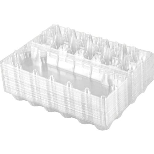 24Pcs Plastic Egg Cartons Bulk Clear Chicken Egg Tray Holder for Family Pasture Chicken Farm Business Market- 12 Grids