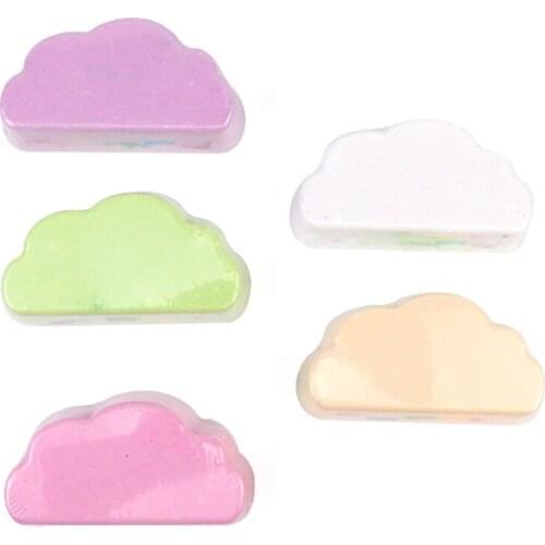 5Pcs Rainbow Natural Bubble Bath Bombs Multicolor Cloud Shaped SPA Salt Ball Moisturizing Essential Oil Body Cleaner