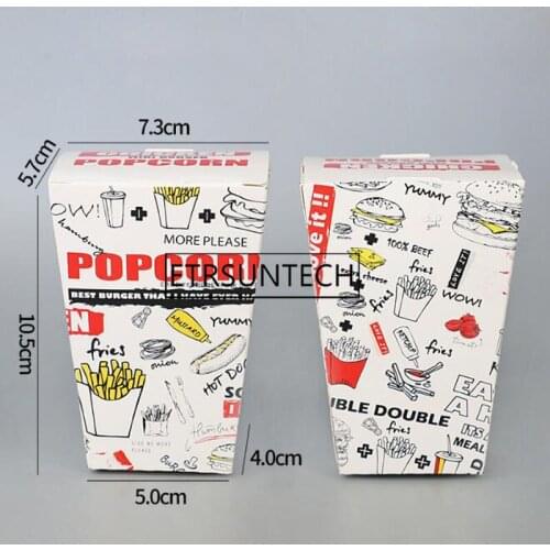 600pcs Paper Popcorn Boxes Party Kids Gift Candy Buffet Favor Snack Chips French Fries Treat Box Disposable Takeout Container