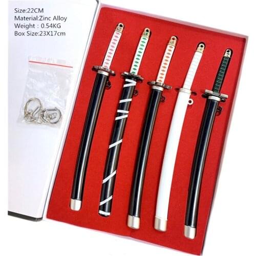 Anime Demon Slayer Sword Keychain Cartoon Katana Ghost Blade Mask Zenitsu Tanjirou Nezuko Tsuyuri Kanao Tanjirou Weapons llavero