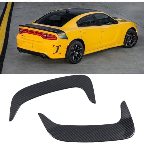 Car Accessories for Dodge Charger 2017 2018 2019 2020 ABS Carbon Fiber Side Rear Tail Emblem Badge Stickers Cover Trim 2pcs
