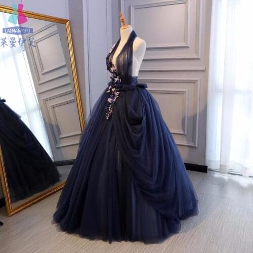 Navy blue veil cosplay ball gown medieval dress Renaissance gown queen Victorian Gothic/Marie Antoinette/ Belle Ball