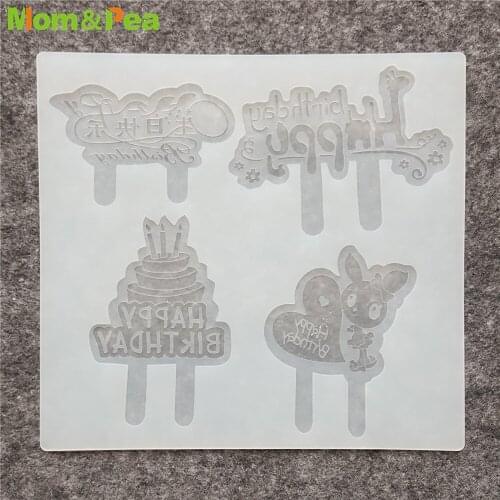 CX155 Happy Birthday Silicone Mold Chocolate Ornamental Fondant Mould Cake Decoration Insert Tools