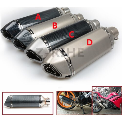 For 51 z800 EXHAUST Scooter Modified Muffler exhaust carbon universal Small Hexagonal Vent Pipe For 125 200 390 RC