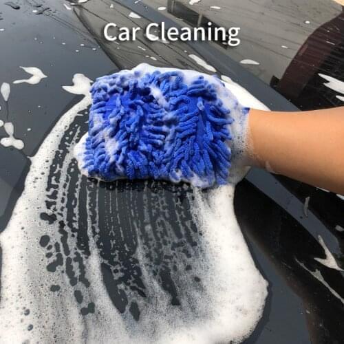 Double Sided Car Washing Gloves Towel Detailing Microfiber Multi Car Wash Cleaning Brush Towel Home Kitchen Glove Accessories