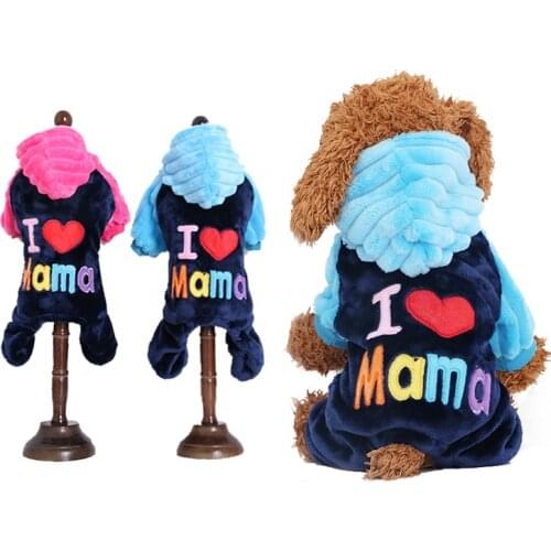Fleece Warm Dog Clothes Autumn and Winter Season Pet Clothes Comfortable Coral