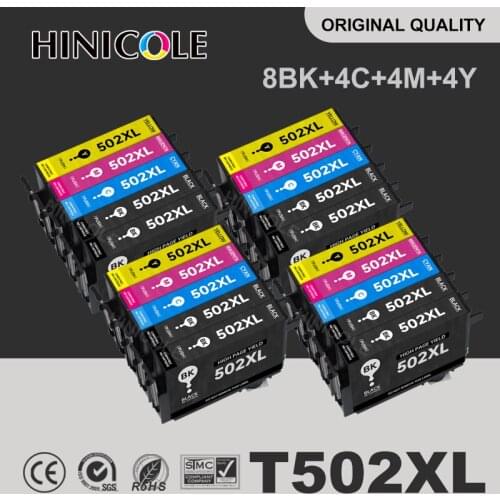 Hinicole Compatible Ink Cartridge for EPSON 502 T502 XL for Expression Premium XP5100 XP5105 & Wrokforce wf-2865 wf-2860 Printer