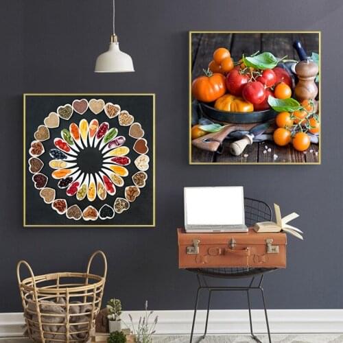 Creative Fruit Plate Fruit Decoration Painting Clock Mixed Fruit Oil Painting Restaurant Fruit Shop Background Hanging Painting