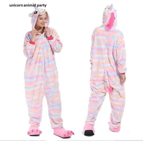 Kigurumi Onesies Cosplay men women Colorful unicorns pajamas Halloween costumes costumes dance Party hoodies costumes carnival