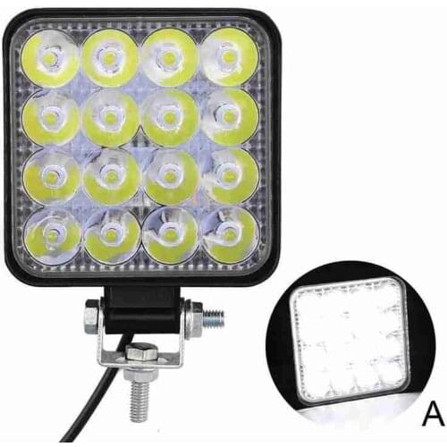 48W Square Bright LED 16 Lights Spotlight Work Light Car SUV Truck Driving Fog Lamp for Car Repairing Camping Hiking Backpackin