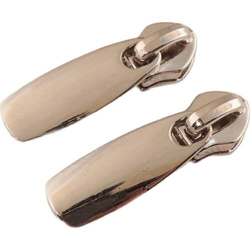 10 pcs Metal Silver color alloy zipper sliders pulls zipper heads for bag backpack Sewing Accessories Handmade tools