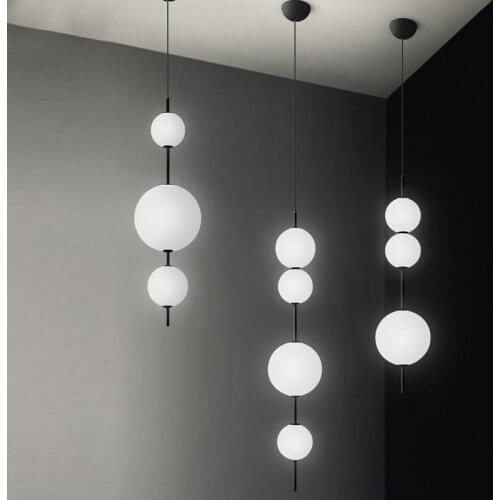 Scandinavian minimalist modern restaurant lighting personality creative coffee shop bar bedroom glass LED ball chandelier