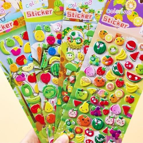 Kids Stickers 4 Sheets 3D Puffy Bulk Stickers for Girl Boy Birthday Gift Scrapbooking Teachers Animals