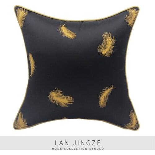 New Chinese Style Decorative Pillow Covers Cushion Cover Pillowcase High Precision Silk Square Plain Decoration Car Home 45x45cm