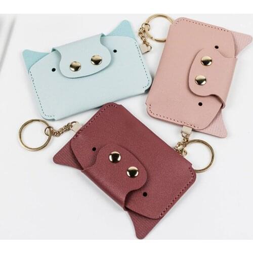 New Fashion 2021 Women Short Wallets Design Small Piggy Card Holder High Quality PU Leather Coin Purse Simple Money Bag Wallets