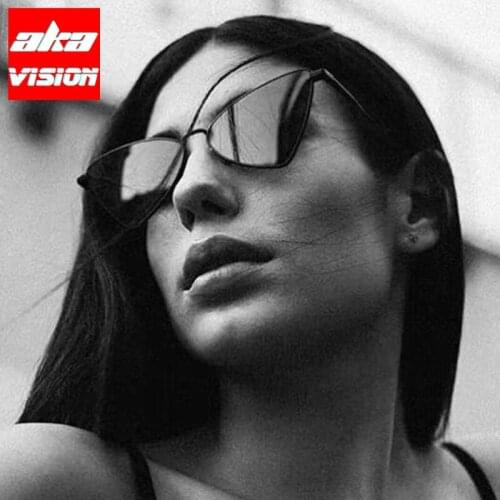 AKA VISION 2021 Cateye Retro Sunglasses Women Cat Eye Glasses Women Vintage Eyeglasses Female Ladies Gafas De Sol Mujer UV400