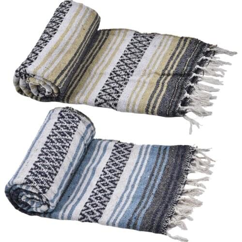 Ethnic Style Beach Blanket Cotton Mexican Indian Handmade Rainbow Blanket Home Tapestry Beach camping Picnic Travel Plane Mat