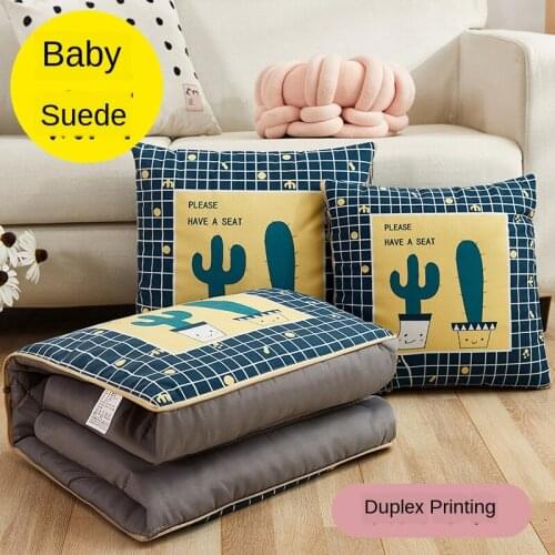 Pillow Quilt Dual-Purpose Pillow Multi-Function Car Blanket Office Nap Pillows Blanket Car Folding Airable Cushion quilt