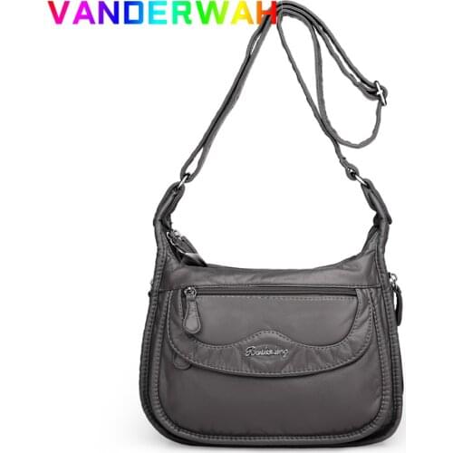 Large Capacity Multi-pocket Women Messenger Bags Female Soft Leather Luxury Shoulder Crossbody Bags For Women Sac A Main Femme