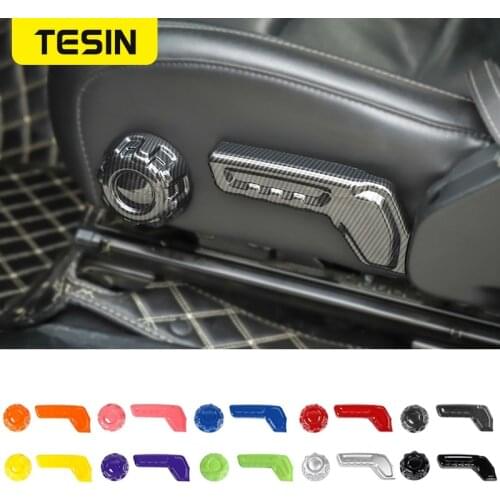 TESIN Car Seat Adjustment Knob Handle Decoration Cover Sticker Accessories for Jeep Wrangler JL 2018 for Jeep Gladiator JT 2018
