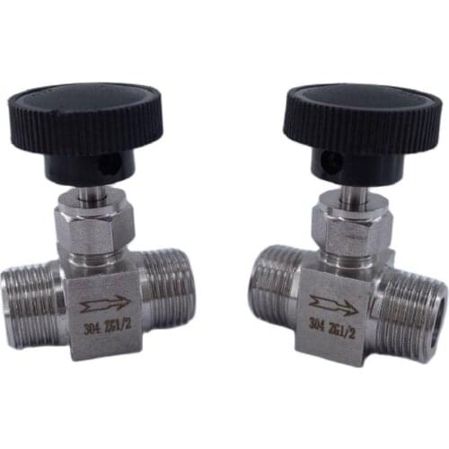 Adjustable Needle valve 1/8" 1/4" 3/8" 1/2" ZG male thread stainless steel 304 Flow Control shut off crane Straight needle valve
